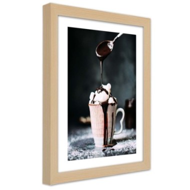 Quadro con cornice, CaffÃ¨ con marshmallow - 40x60
