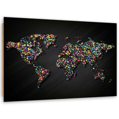 Quadro deco panel, Mappa del mondo con punti...
