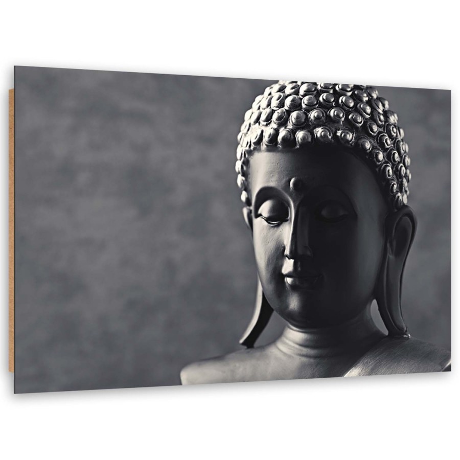 Quadro deco panel, Buddha su sfondo grigio - 60x40