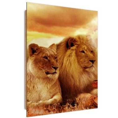 Quadro deco panel, Re leone e leonessa - 40x60