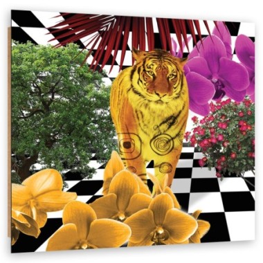 Quadro deco panel, Tigre colorata - 50x50