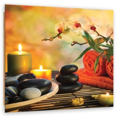 Quadro deco panel, Spa set zen pietre - 50x50