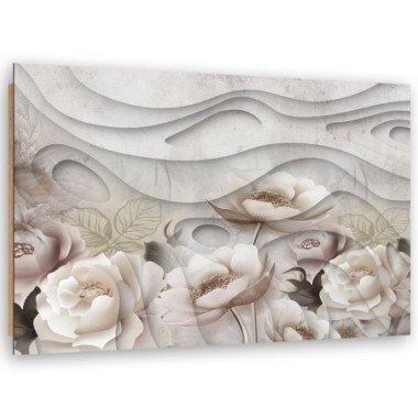 Quadro deco panel, Fiori beige in fiore - 60x40