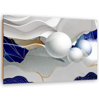 Quadro deco panel, Astrazione blu con palline 3D -...