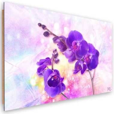 Quadro deco panel, Fiore di orchidea viola - 60x40