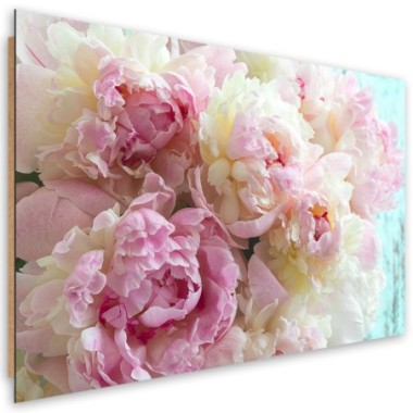 Quadro deco panel, Fiori di peonia rosa - 60x40