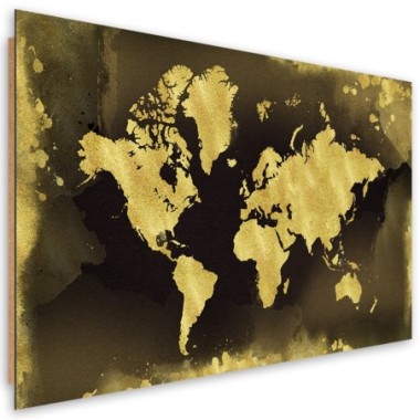 Quadro deco panel, Continenti d'oro vintage - 60x40