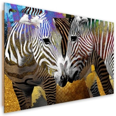 Quadro deco panel, Animali zebra astratti - 60x40