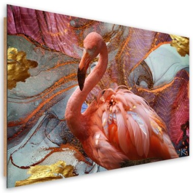 Quadro deco panel, Abstrazione del fenicottero rosa...