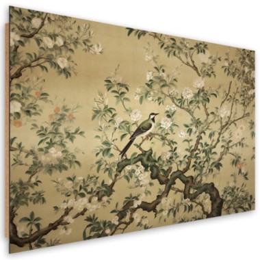 Deco panel picture, Bird Abstract Chinoiserie - 60x40