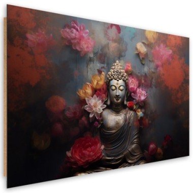Deco panel picture, Buddha Zen Flowers Abstract - 60x40