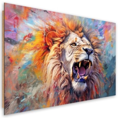 Deco panel print, Fierce Lion Abstraction - 60x40