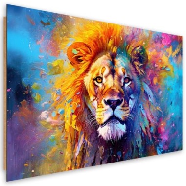 Deco panel print, Colourful Lion Abstraction - 60x40