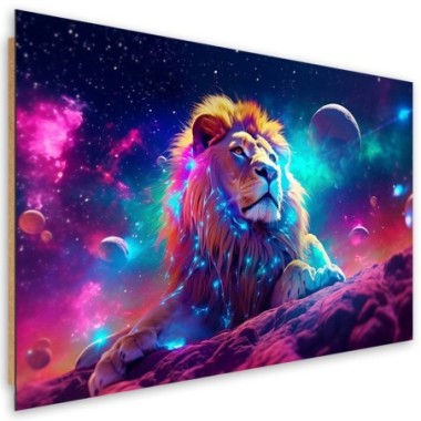 Deco panel print, Neon Lion Abstraction - 60x40