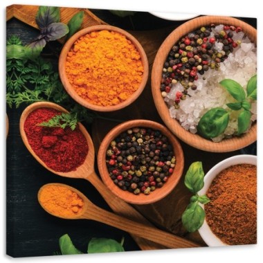 Quadro su tela, Spezie da cucina - 60x60