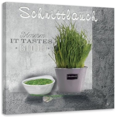 Quadro su tela, Spezie di erba cipollina per la...