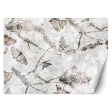Carta Da Parati, Farfalle Acquerello Calcestruzzo -...