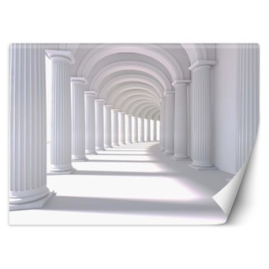 Carta Da Parati, Tunnel in bianco 3d - 150x105