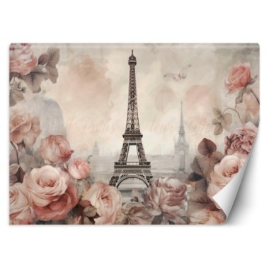 Wallpaper, Eiffel Tower Shabby Chic - 150x105