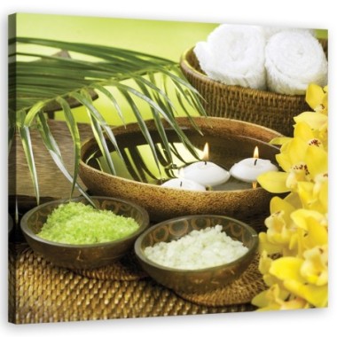 Quadro su tela, Fiori Palm Candle Zen - 60x60