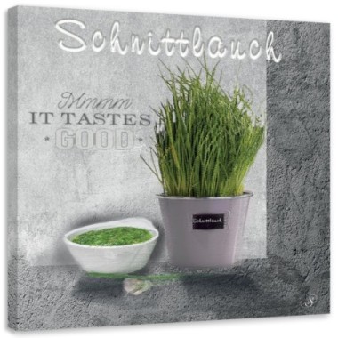 Quadro su tela, Spezie di erba cipollina per la...