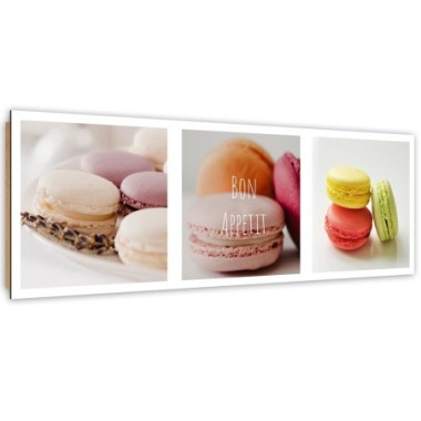 Quadro deco panel, Macarons allettanti - set - 90x30