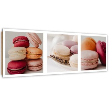 Quadro deco panel, Set di macarons dolci - 90x30
