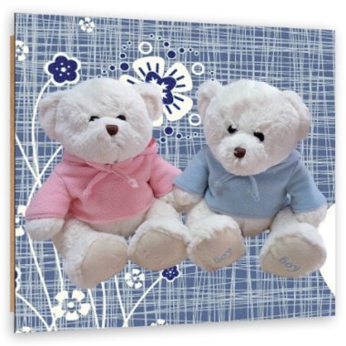 Quadro deco panel, Due orsacchiotti - 60x60