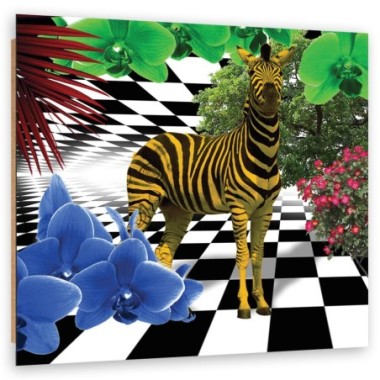 Quadro deco panel, Animali colorati di natura zebra...
