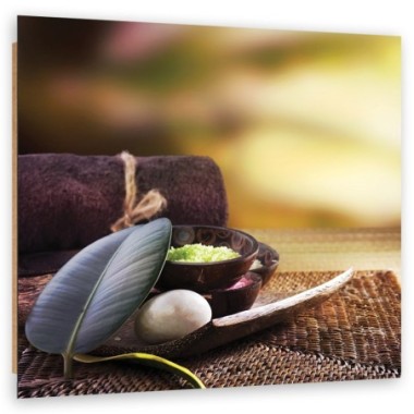 Quadro deco panel, Foglie di zen spa - 60x60