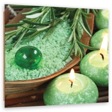 Quadro deco panel, Candele spa turchesi - 60x60