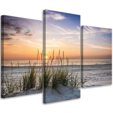 Stampa su tela 3 parti, Spiaggia al tramonto - 60x40
