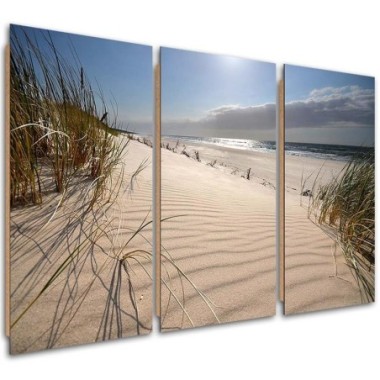 Quadro deco panel 3 parti, Dune della spiaggia - 60x40