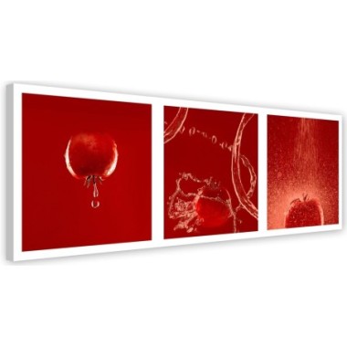 Quadro su tela, Pomodori rossi in acqua - 120x40