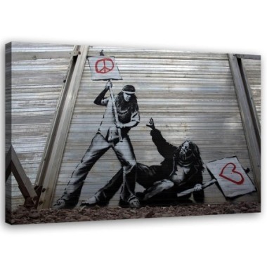 Quadro su tela, Banksy Arte di strada Graffiti - 90x60