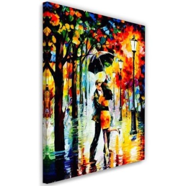 Quadro su tela, Ombrello coppia romantica - 60x90