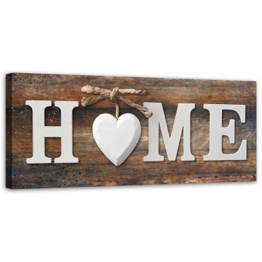 Quadro su tela, Casa Cuore Marrone Retro - 120x40