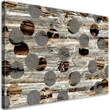 Quadro su tela, Astrazione di ruote marroni - 90x60