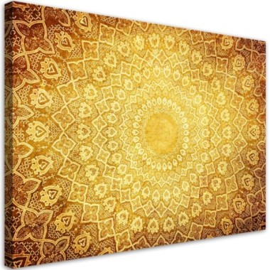 Quadro su tela, Oro Mandala Abstraction - 90x60