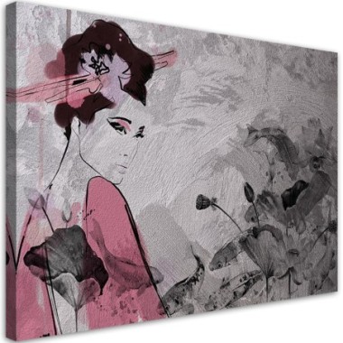 Quadro su tela, Geisha giapponese - 90x60