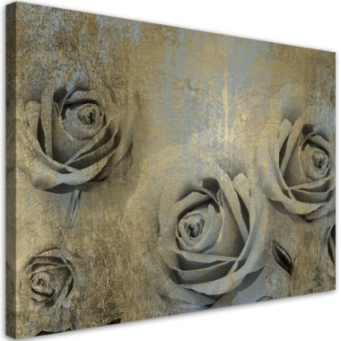 Quadro su tela, Rose dorate - 90x60