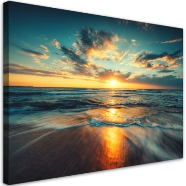 Quadro su tela, Sea Sunset Beach - 90x60