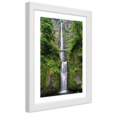 Quadro con cornice, Ponte su una cascata - 60x90