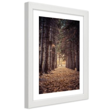 Quadro con cornice, Foresta in autunno - 60x90