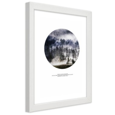 Quadro con cornice, Foresta nella nebbia - 60x90