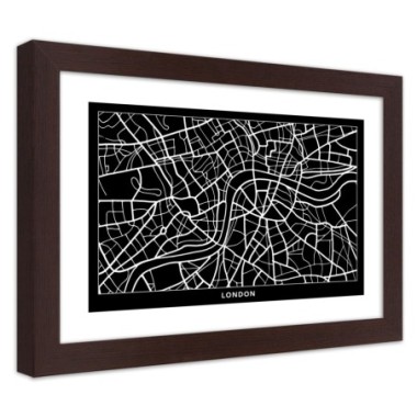 Quadro con cornice, Piano regolatore di Londra - 90x60