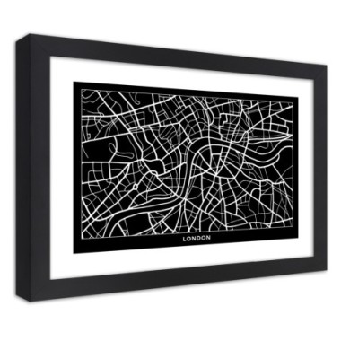 Quadro con cornice, Piano regolatore di Londra - 90x60