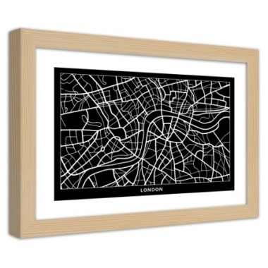 Quadro con cornice, Piano regolatore di Londra - 90x60