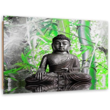 Quadro deco panel, Buddha e foglie - 90x60