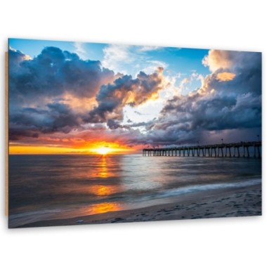 Quadro deco panel, Molo al tramonto - 90x60